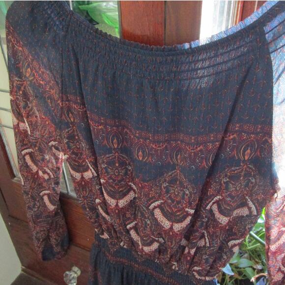 Boho Ruffle V-Neck Mini Dress Floral Pink Rust – Abercrombie XS - Picture 17 of 17